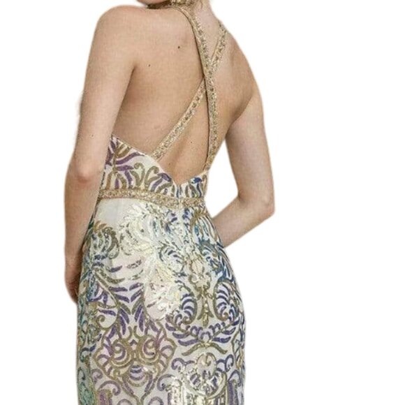 NWT Dancing Queen 4219  Prom Dresses Champagne Size S - Picture 6 of 9